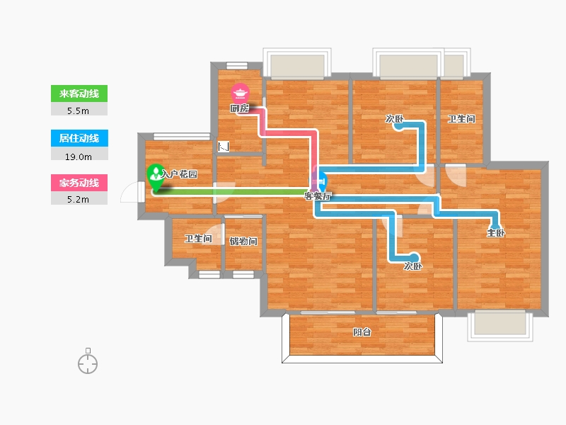 广东省-广州市-实地常春藤5栋112m2-89.60-户型库-动静线