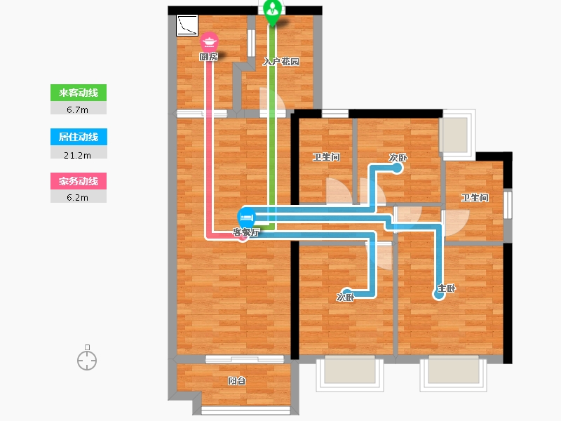 广东省-广州市-实地常春藤6期1栋99m2-79.20-户型库-动静线