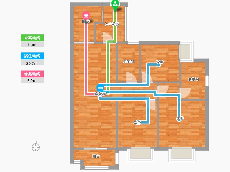 浙江省-杭州市-实地常春藤6期3栋101m2-80.81-户型库-动静线