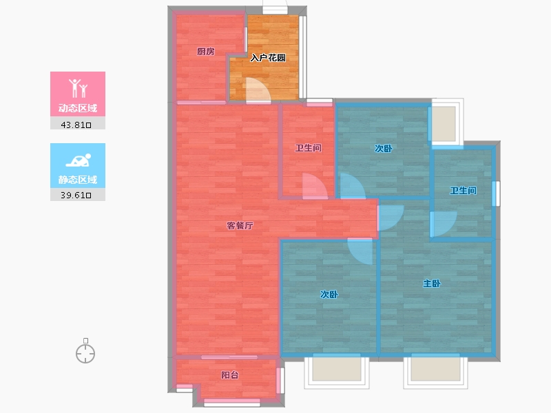 浙江省-杭州市-实地常春藤6期3栋101m2-80.81-户型库-动静分区