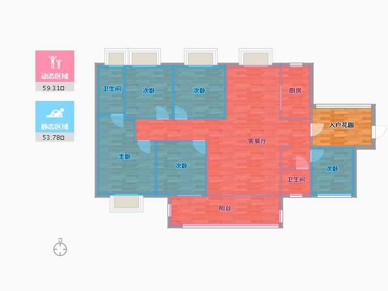 广东省-广州市-实地常春藤139m2-111.20-户型库-动静分区