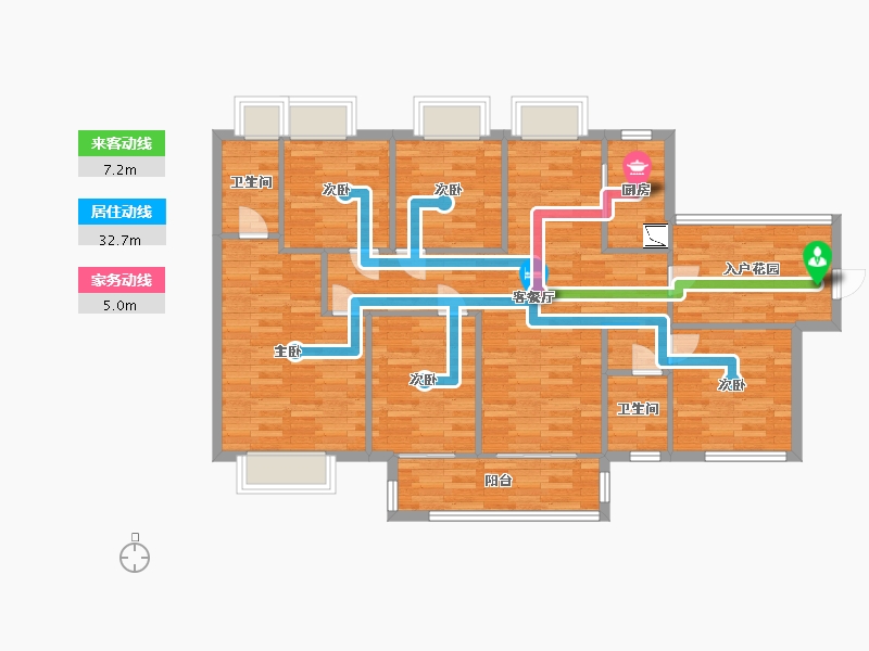 广东省-广州市-实地常春藤五期3栋139m2-111.20-户型库-动静线