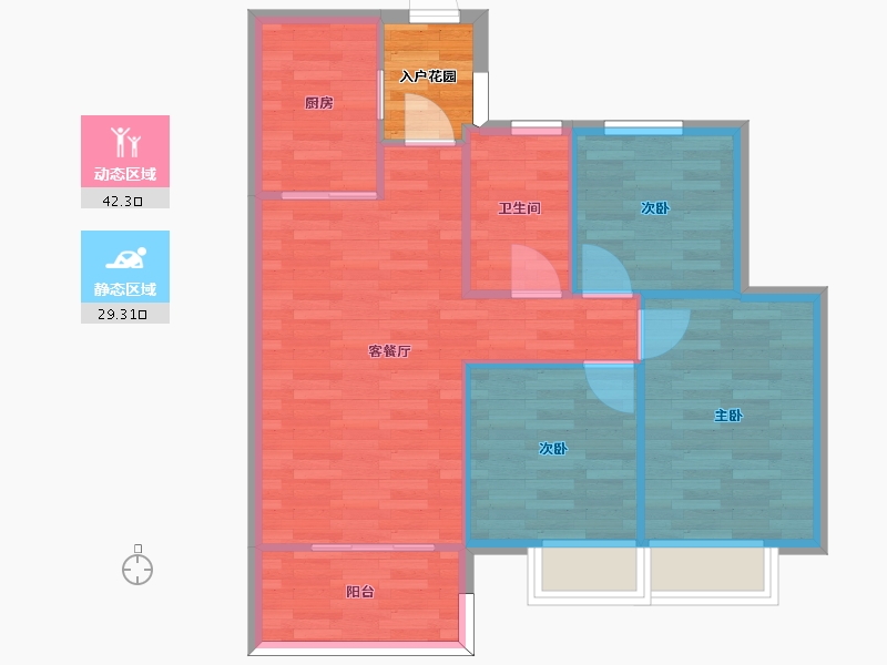 广东省-广州市-万科幸福誉D3,D5,B6,A7,B8栋85m2-68.00-户型库-动静分区