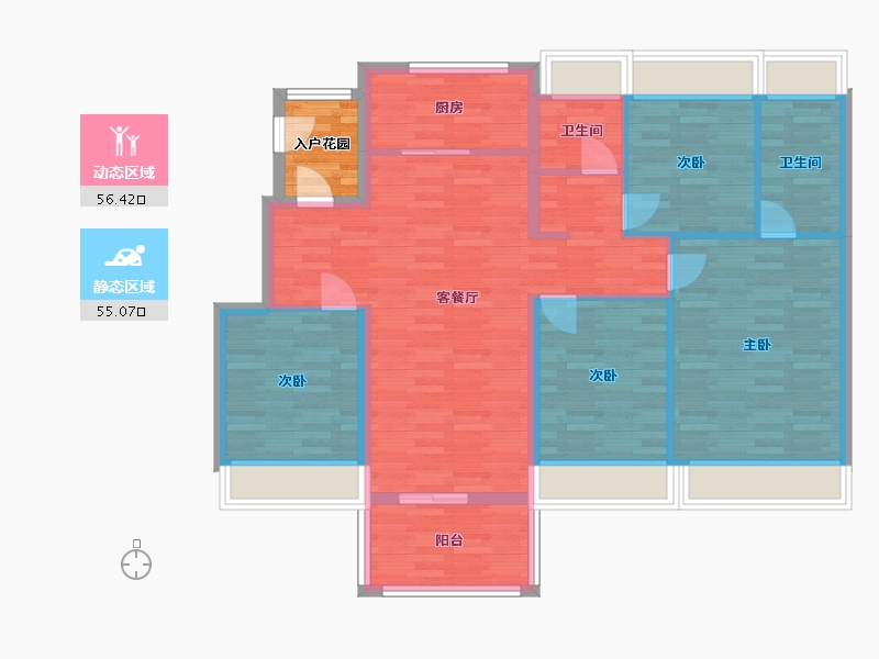 广东省-广州市-万科幸福誉101m2-104.14-户型库-动静分区