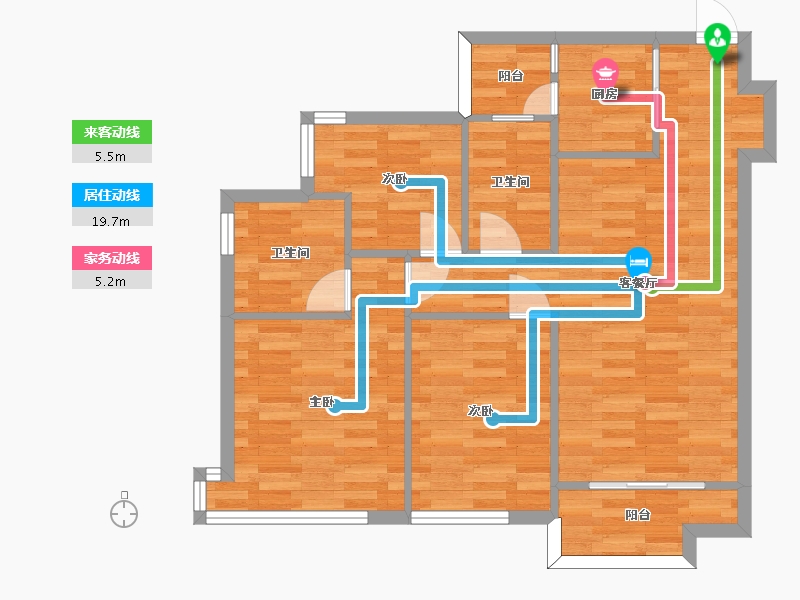 广东省-广州市-招商雍景湾92m2-75.65-户型库-动静线