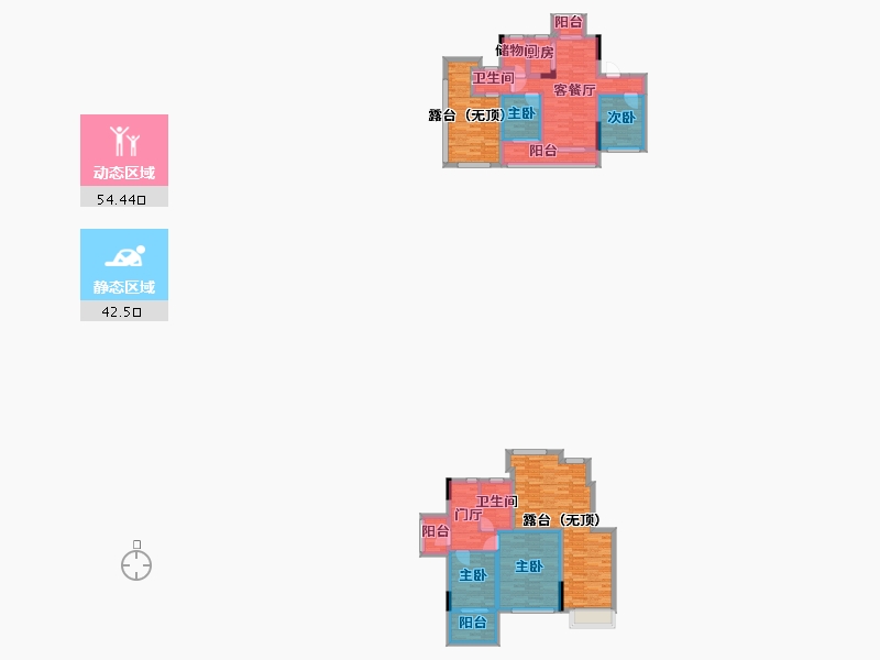 广东省-广州市-招商雍景湾115m2-123.72-户型库-动静分区