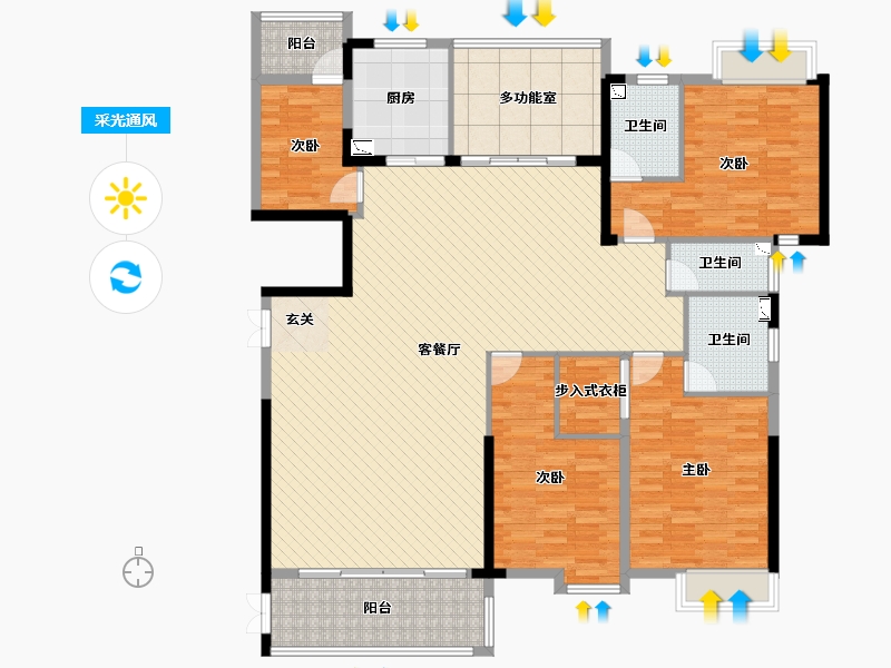 广东省-珠海市-华融琴海湾-167.99-户型库-采光通风