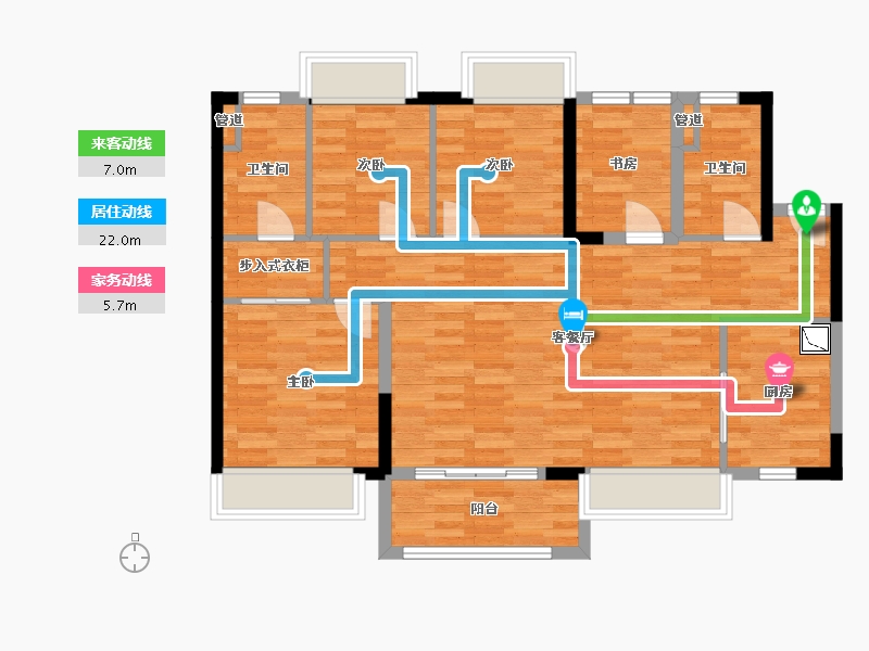 广东省-广州市-美的云筑115m²-92.00-户型库-动静线