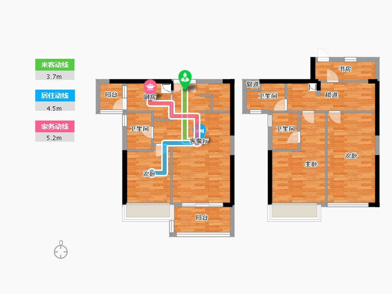 广东省-广州市-越秀天珹2-1栋122m²-94.32-户型库-动静线