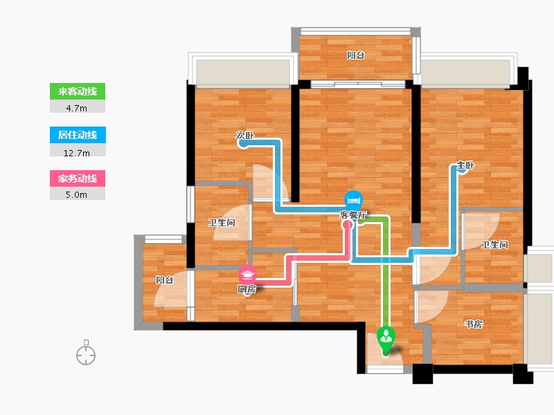 广东省-广州市-越秀天珹99m²-79.19-户型库-动静线