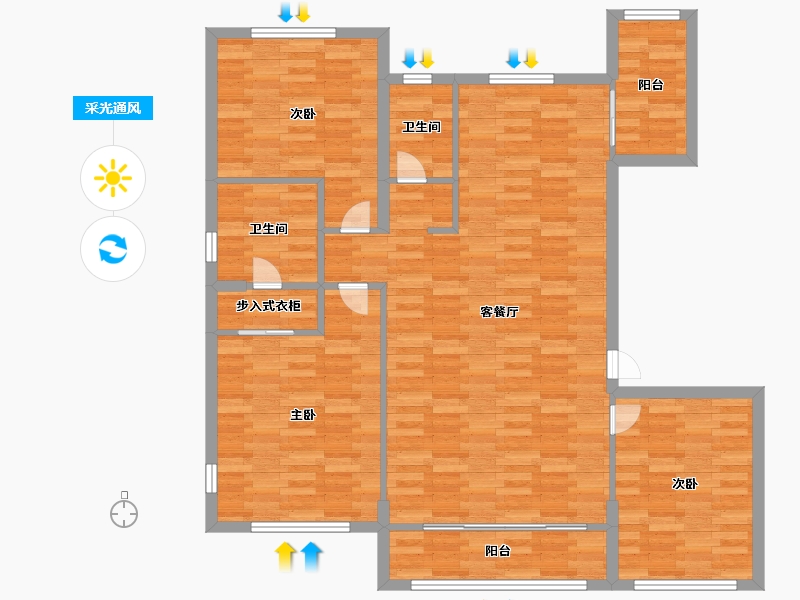 黑龙江省-哈尔滨市-顺迈欣郡-112.00-户型库-采光通风