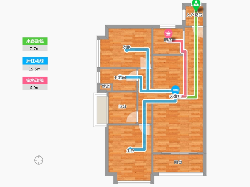 广东省-广州市-中交蓝色海湾92m²-74.74-户型库-动静线