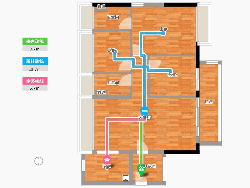 广东省-广州市-城投首筑花园1栋,8栋,9栋104m²-80.65-户型库-动静线