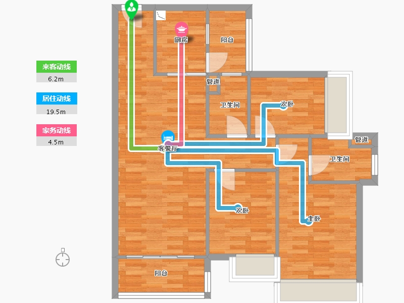 广东省-广州市-城投首筑花园1栋,8栋,9栋103m²-79.23-户型库-动静线