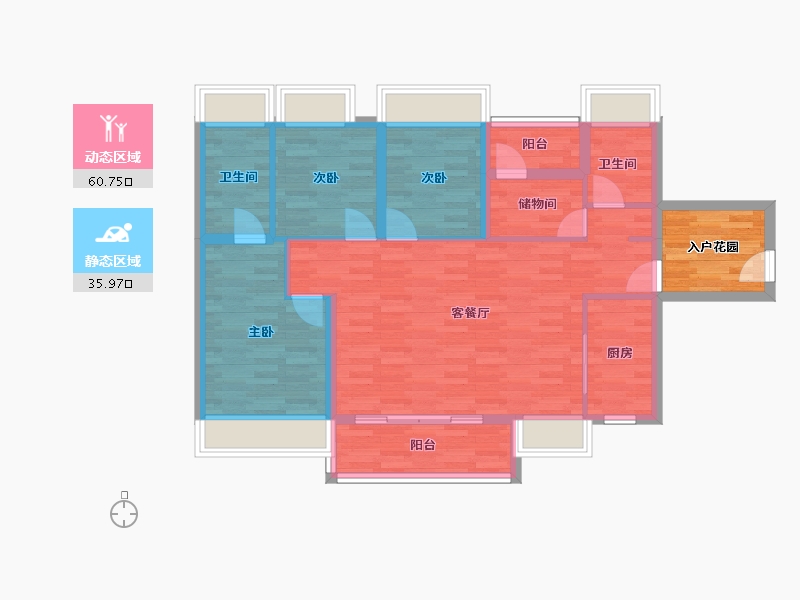 广东省-广州市-领南星河荣誉116m²-92.50-户型库-动静分区