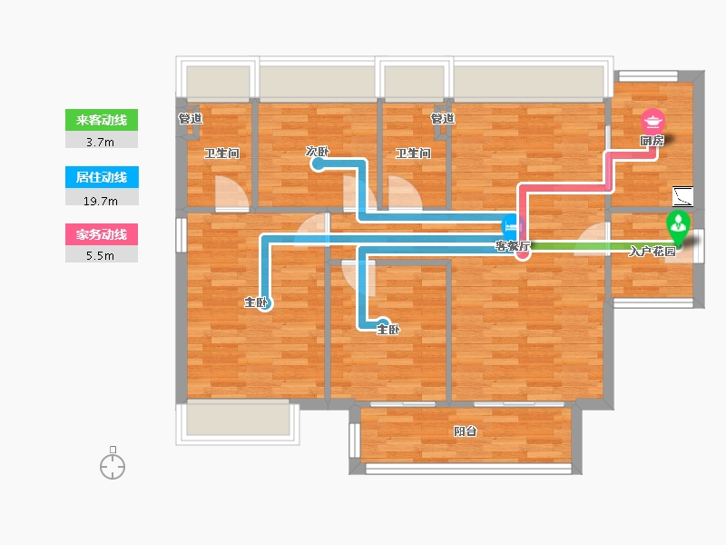 广东省-广州市-城投首筑花园1栋,8栋,9栋104m²-80.81-户型库-动静线