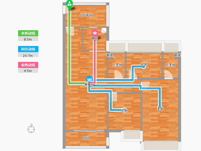 广东省-广州市-城投首筑花园5栋119m²-94.92-户型库-动静线