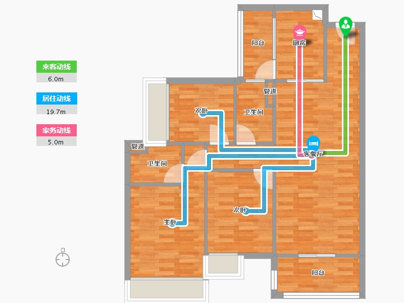 广东省-广州市-城投首筑花园5栋101m²-78.64-户型库-动静线