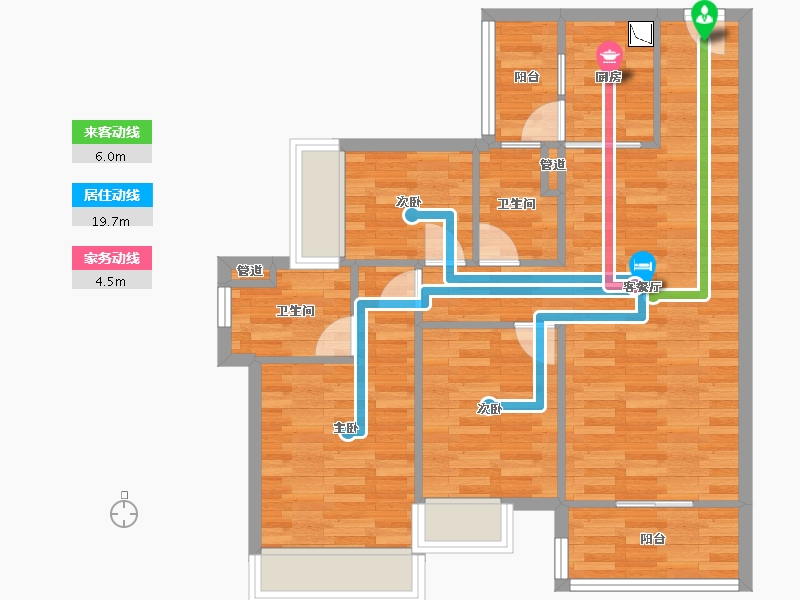 广东省-广州市-城投首筑花园1栋,8栋,9栋103m²-77.70-户型库-动静线