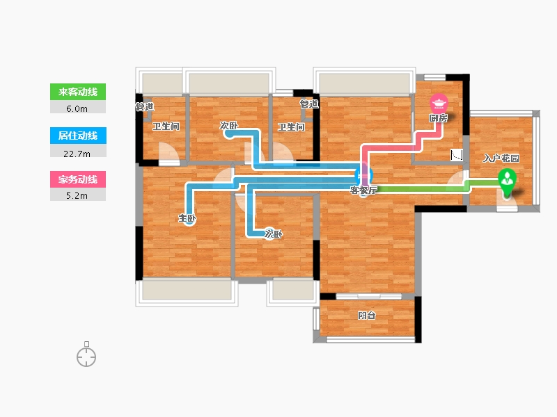 广东省-广州市-城投首筑花园5栋116m²-88.70-户型库-动静线