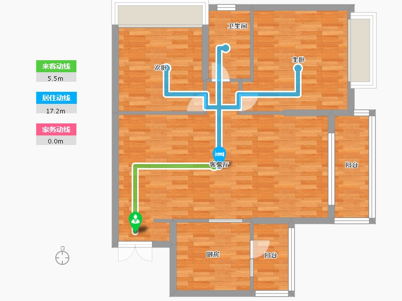 广东省-广州市-粤海拾桂府99m²-79.20-户型库-动静线