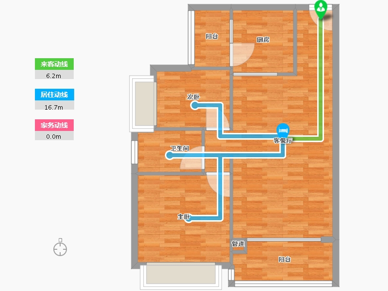 广东省-广州市-粤海拾桂府88m²-70.40-户型库-动静线