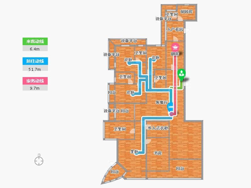 广东省-广州市-爱群荟景湾西塔340m²-272.00-户型库-动静线