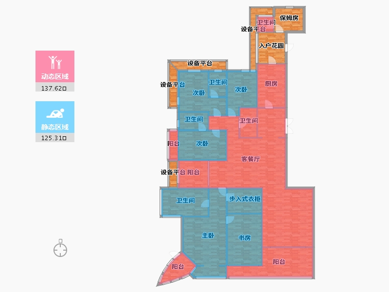 广东省-广州市-爱群荟景湾西塔340m²-272.00-户型库-动静分区