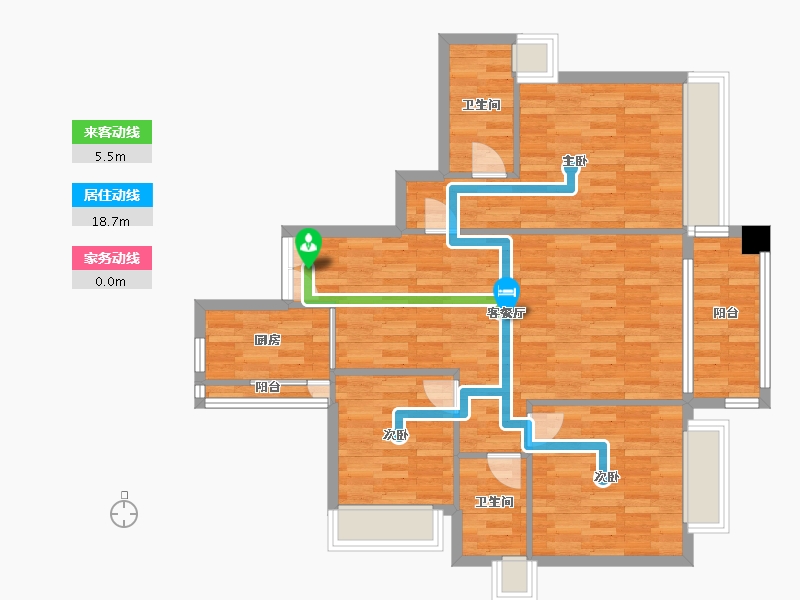 广东省-广州市-粤泰荣廷府B栋123m²-89.99-户型库-动静线