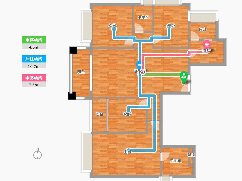 广东省-广州市-粤泰荣廷府B栋169m²-130.26-户型库-动静线