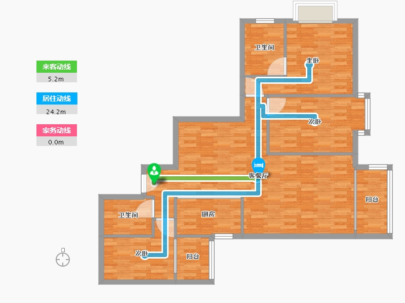 广东省-广州市-嘉兰轩117m²-93.60-户型库-动静线