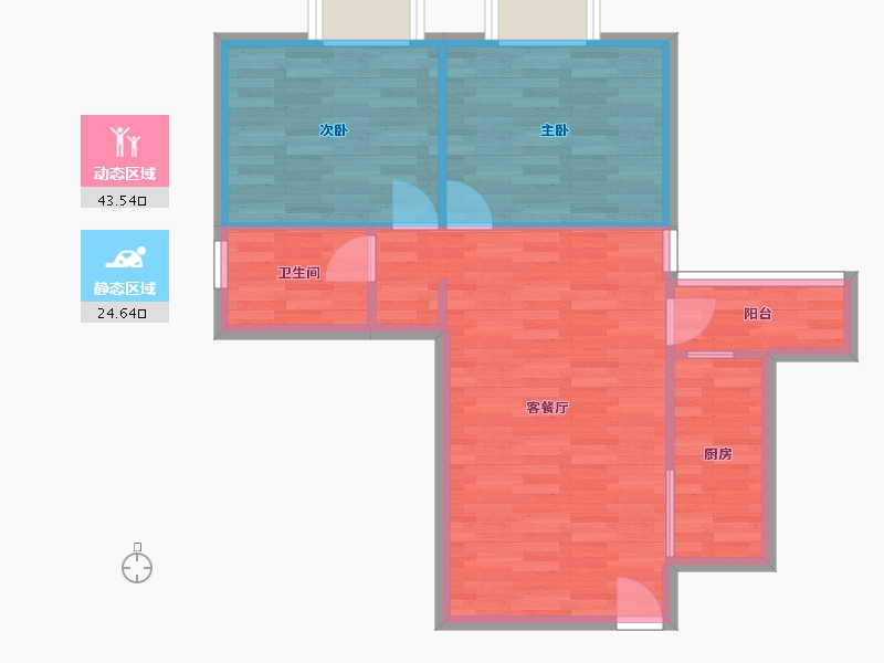 广东省-广州市-嘉兰轩83m²-61.57-户型库-动静分区