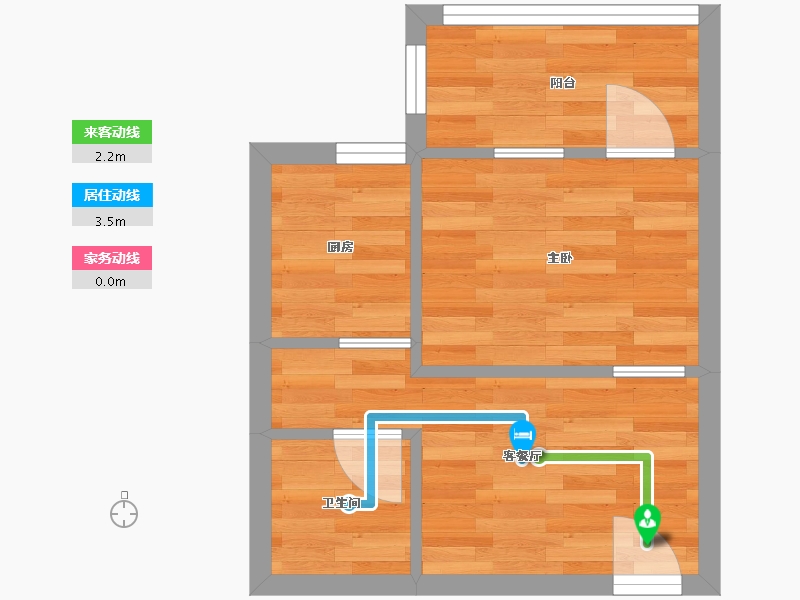 广东省-广州市-大洋江畔雅苑36m²-27.40-户型库-动静线