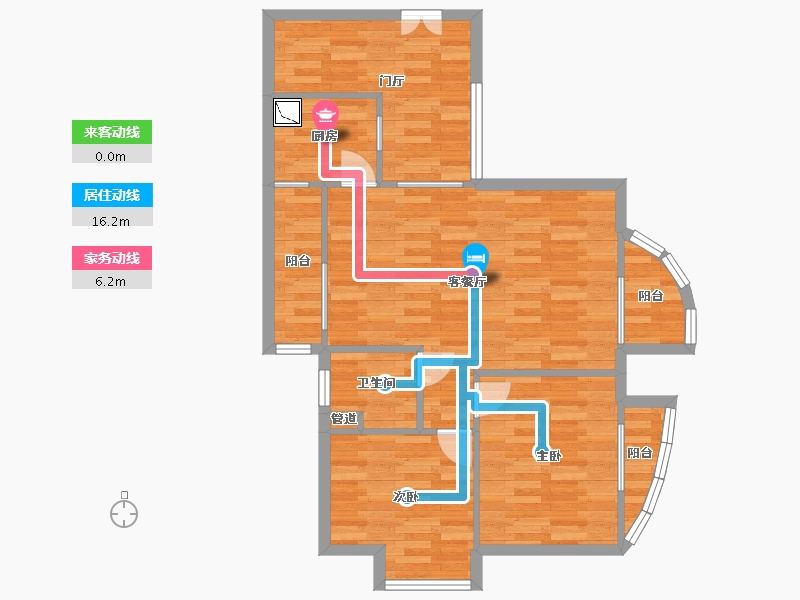 广东省-广州市-文德先生A栋92m²-73.60-户型库-动静线