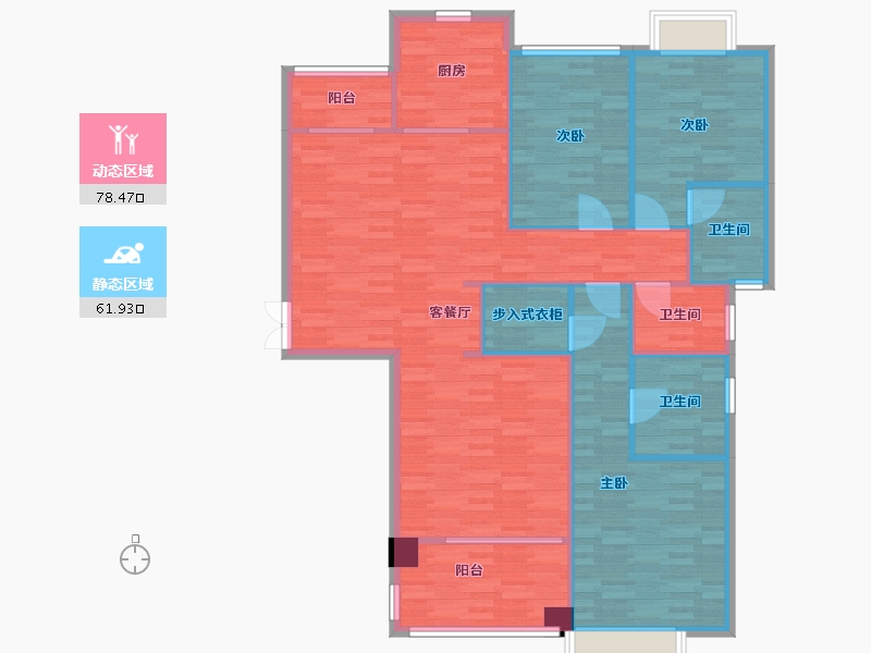 广东省-广州市-世茂天越B栋160m²-128.00-户型库-动静分区