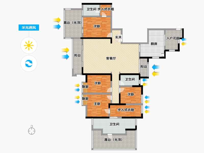 河南省-开封市-晋河花园-214.26-户型库-采光通风