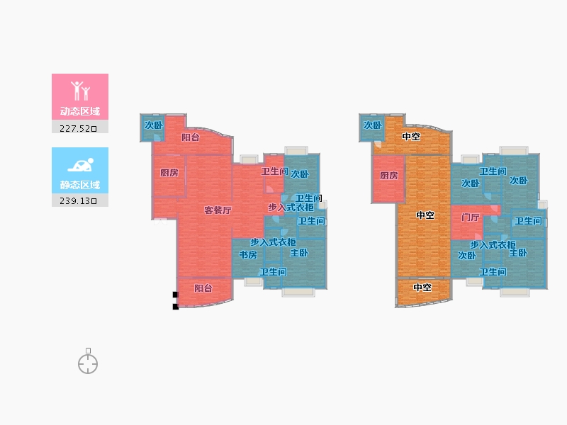 广东省-广州市-峰湖御境500m2-552.96-户型库-动静分区