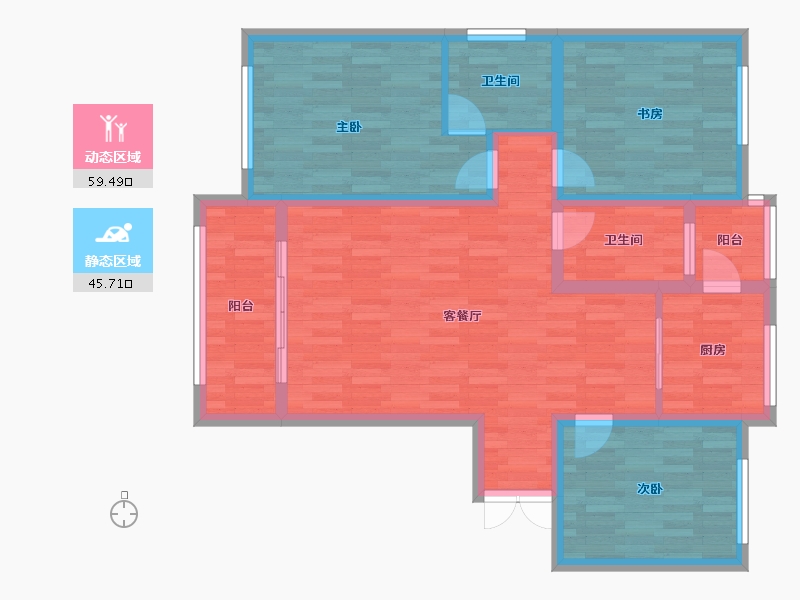 河南省-信阳市-龙湖湾-93.87-户型库-动静分区