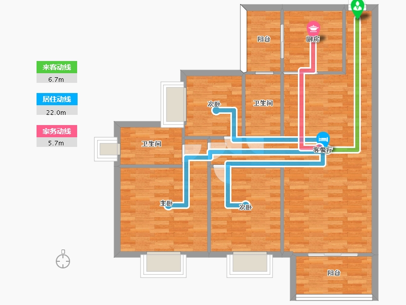 广东省-广州市-保利西悦湾112m2-89.60-户型库-动静线