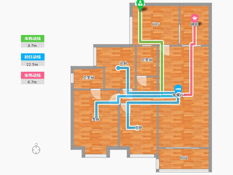 广东省-广州市-保利西悦湾M2,M3栋121m2-107.65-户型库-动静线