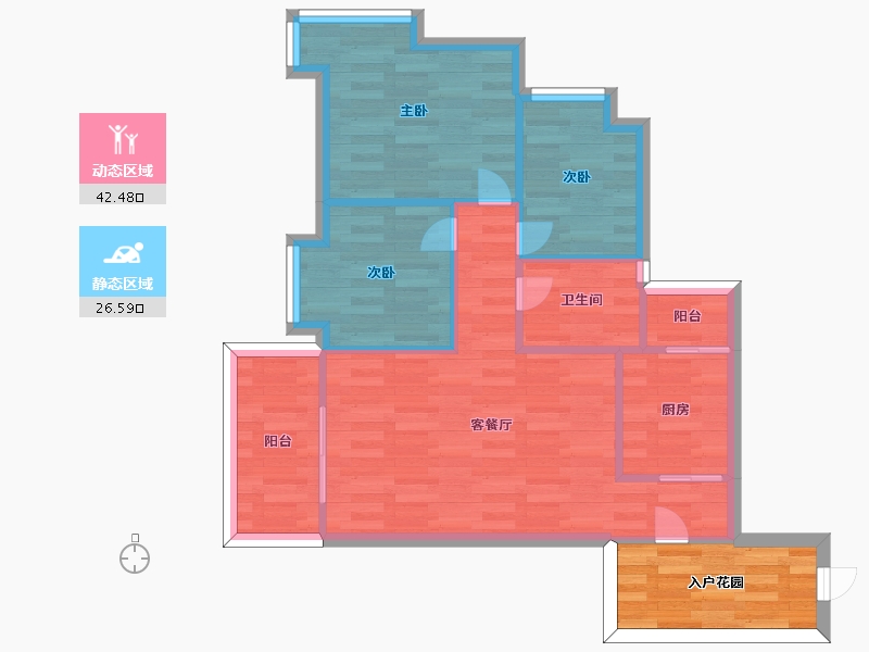 广东省-广州市-保利西悦湾M4栋85m2-67.99-户型库-动静分区