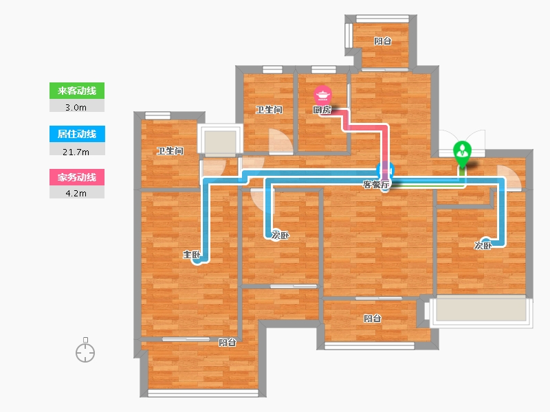 广东省-广州市-招商雍景湾130m2-89.79-户型库-动静线