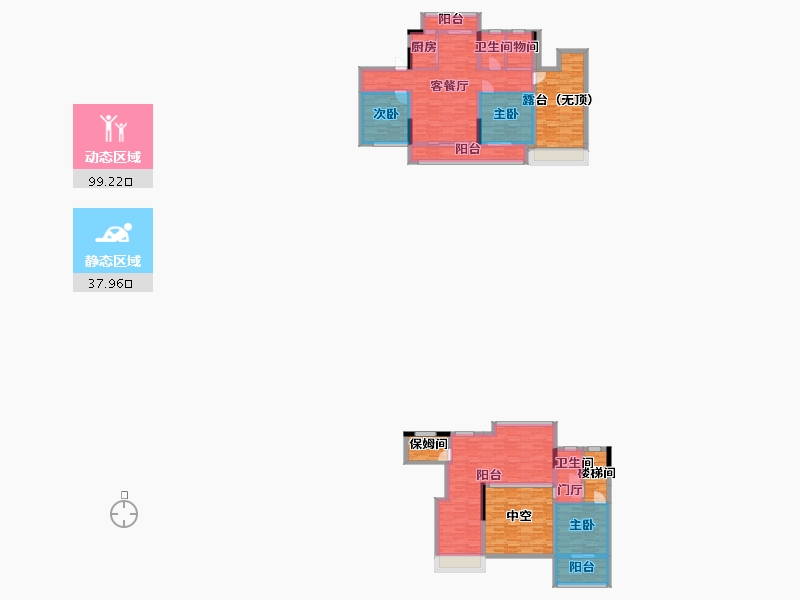 广东省-广州市-招商雍景湾27,28,29栋130m2-164.19-户型库-动静分区