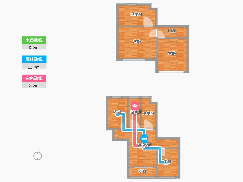 广东省-广州市-中冶逸璟台131m2-104.80-户型库-动静线