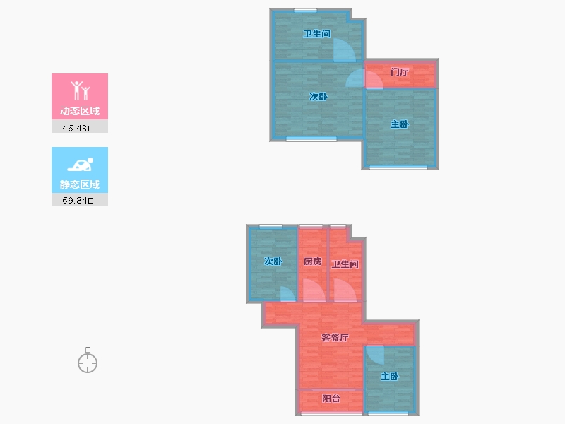 广东省-广州市-中冶逸璟台131m2-104.80-户型库-动静分区