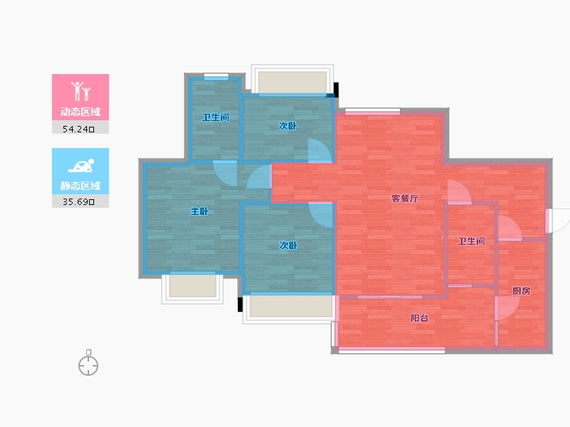 广东省-广州市-中泰天境A1栋,A2栋,A3栋,A4栋,A5栋,A6栋,A7栋102m2-81.60-户型库-动静分区