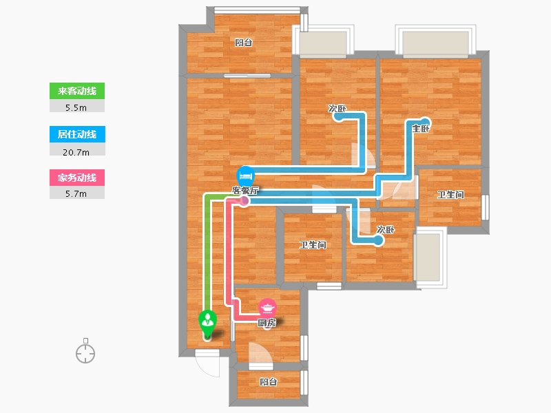 广东省-广州市-广州碧桂园-75.47-户型库-动静线