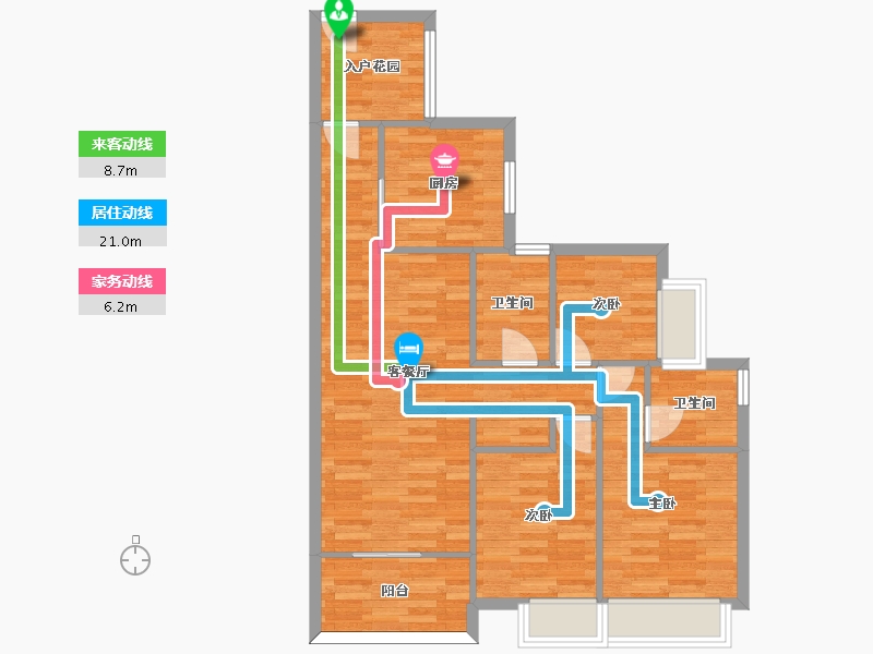 广东省-广州市-保利东郡1,3,4号楼110m2-81.16-户型库-动静线