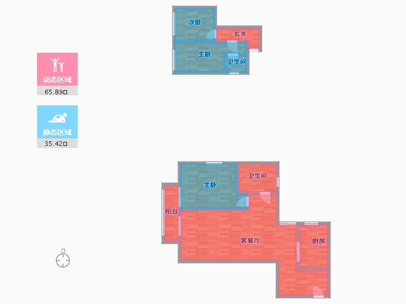 广东省-广州市-保利东郡1,3,4号楼98m2-89.09-户型库-动静分区