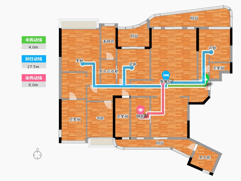 广东省-广州市-鹅潭湾1栋235m2-205.62-户型库-动静线